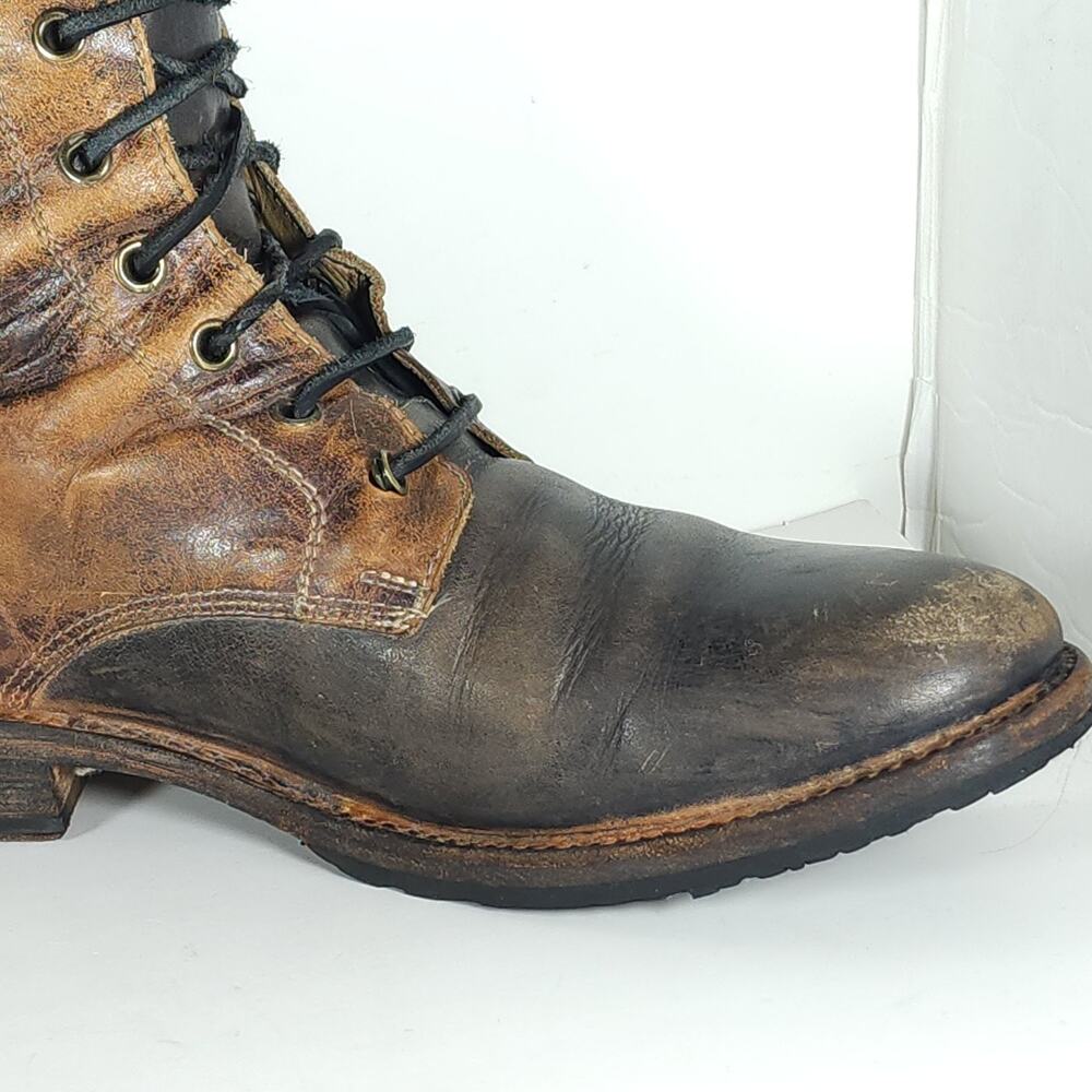 Bed Stu Protege Men's US8 Brown Leather Distressed Cap Toe Trek Combat Boots - Picture 14 of 16